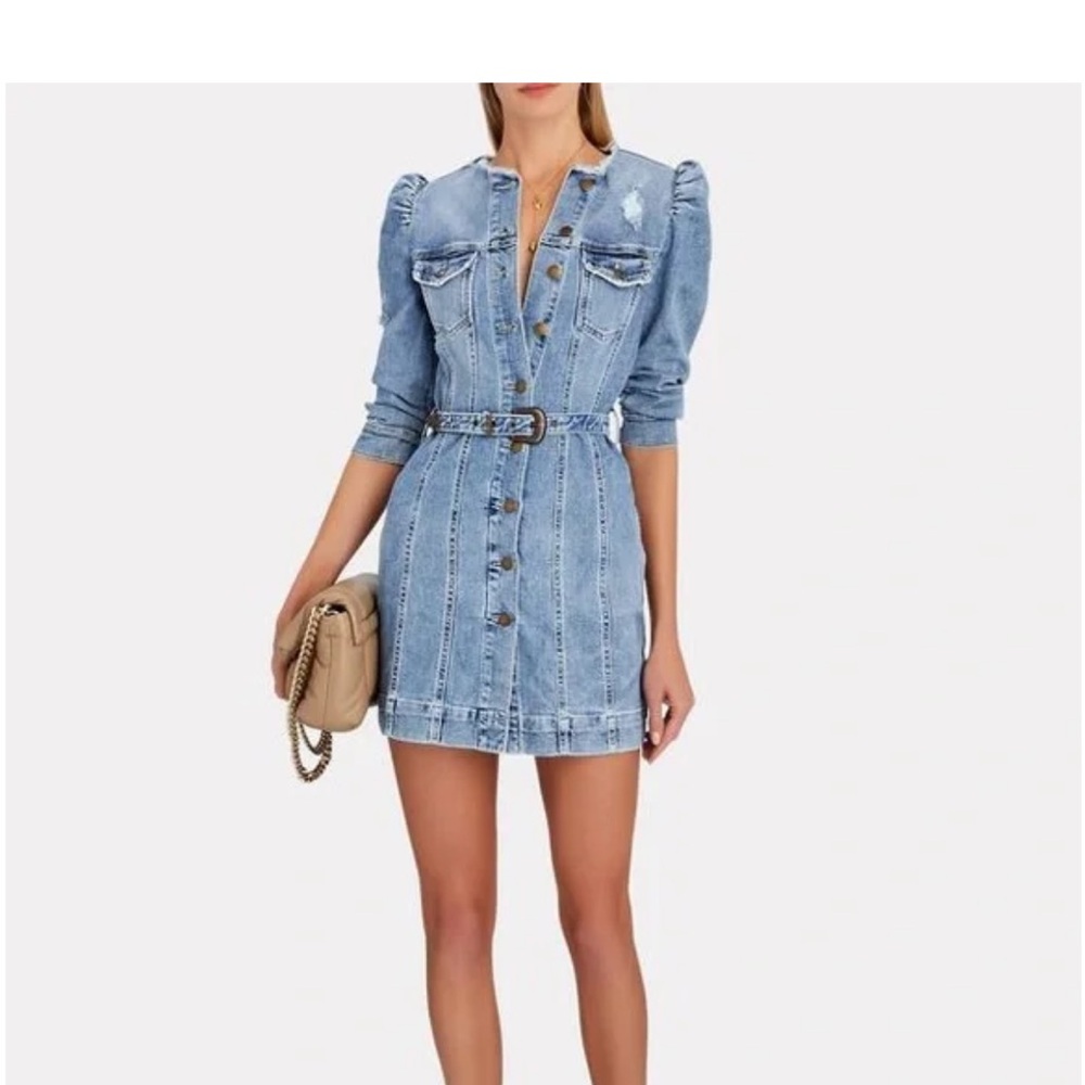 Retrofete Light Blue Denim Mini Dress - Picture 3 of 9